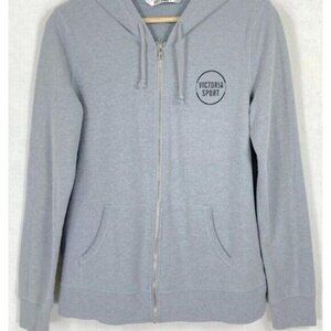 Victoria's Secret VSX Sport Full Zip Hoodie Classic Fleece Logo Gray Size XS